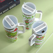 2024 Grinch Creative Elements 40oz Stainless SteelInsulated Cup Handle Portable Strawlce Cup Large Capacity Car Cup