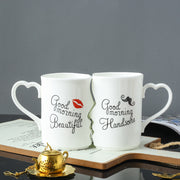 2024 Special Couple Gifts, Creative Couple Cup,Patron Reusable Cups,Mini Coffee Cup,Kissing cup,2 Pieces/Set Couple Coffee Cup, Special Gift for Lover, Wedding, Wedding Anniversary, Birthday, Mother's Day, Women's Day Drink Cup Romantic Ceramic Cup