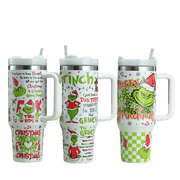2024 Grinch Creative Elements 40oz Stainless SteelInsulated Cup Handle Portable Strawlce Cup Large Capacity Car Cup