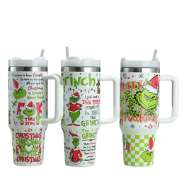 2024 Grinch Creative Elements 40oz Stainless SteelInsulated Cup Handle Portable Strawlce Cup Large Capacity Car Cup