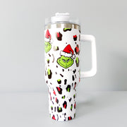 2024 Grinch Creative Elements 40oz Stainless SteelInsulated Cup Handle Portable Strawlce Cup Large Capacity Car Cup