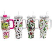 2024 Grinch Creative Elements 40oz Stainless SteelInsulated Cup Handle Portable Strawlce Cup Large Capacity Car Cup