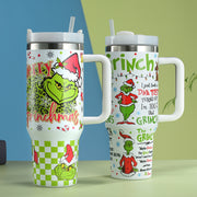 2024 Grinch Creative Elements 40oz Stainless SteelInsulated Cup Handle Portable Strawlce Cup Large Capacity Car Cup
