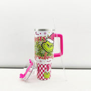 2024 Grinch Creative Elements 40oz Stainless SteelInsulated Cup Handle Portable Strawlce Cup Large Capacity Car Cup