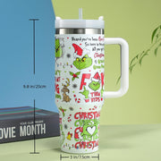 2024 Grinch Creative Elements 40oz Stainless SteelInsulated Cup Handle Portable Strawlce Cup Large Capacity Car Cup