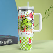 2024 Grinch Creative Elements 40oz Stainless SteelInsulated Cup Handle Portable Strawlce Cup Large Capacity Car Cup