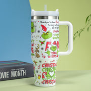 2024 Grinch Creative Elements 40oz Stainless SteelInsulated Cup Handle Portable Strawlce Cup Large Capacity Car Cup